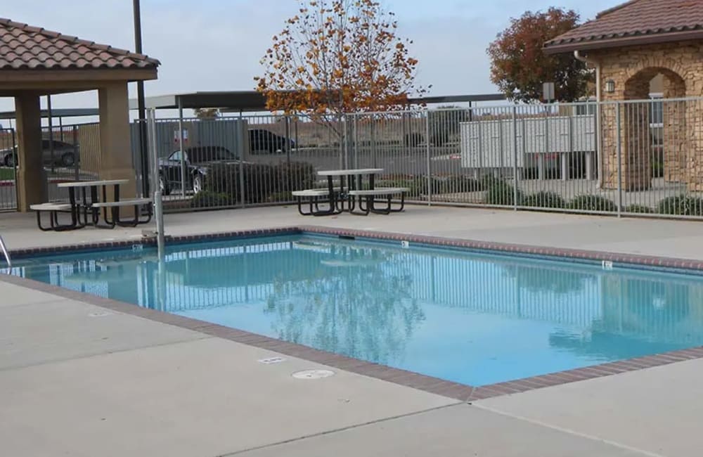 Tranquil pool at Villa Esperanza in Avenal, California