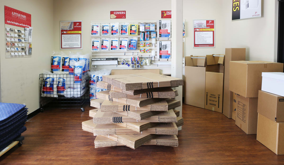 Storage supplies at Jupiter Park Self Storage in Jupiter, Florida