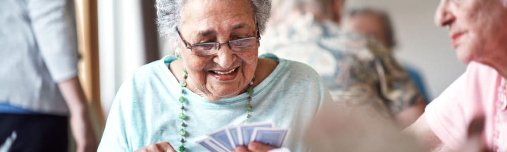 Residents playing cards together at Transitions At Home in Elkhorn, Wisconsin