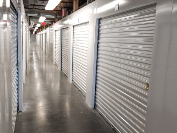 Hallway of units at StorQuest Self Storage in North Miami, Florida