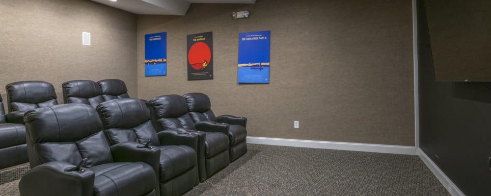 Seating in the community theater at Brighton Park in Byron, Georgia