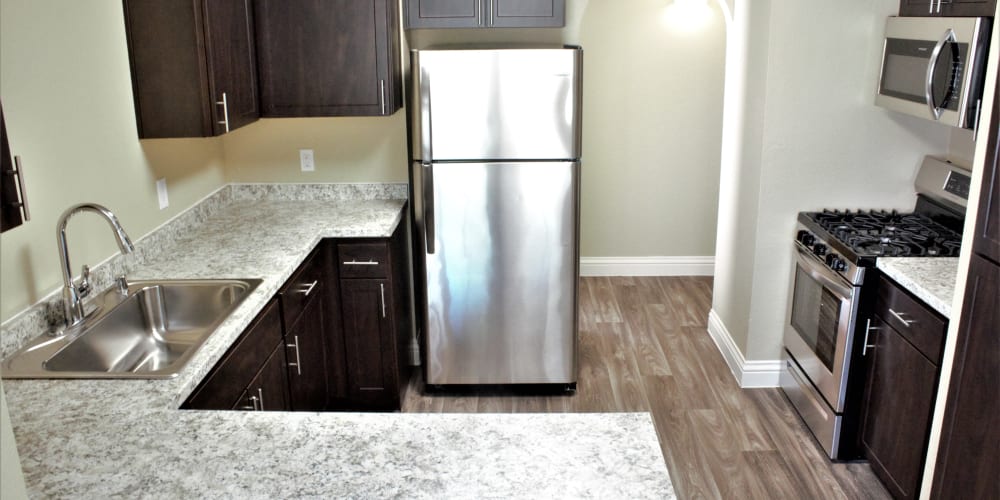 Model kitchen at Mariposa Flats in Henderson, Nevada