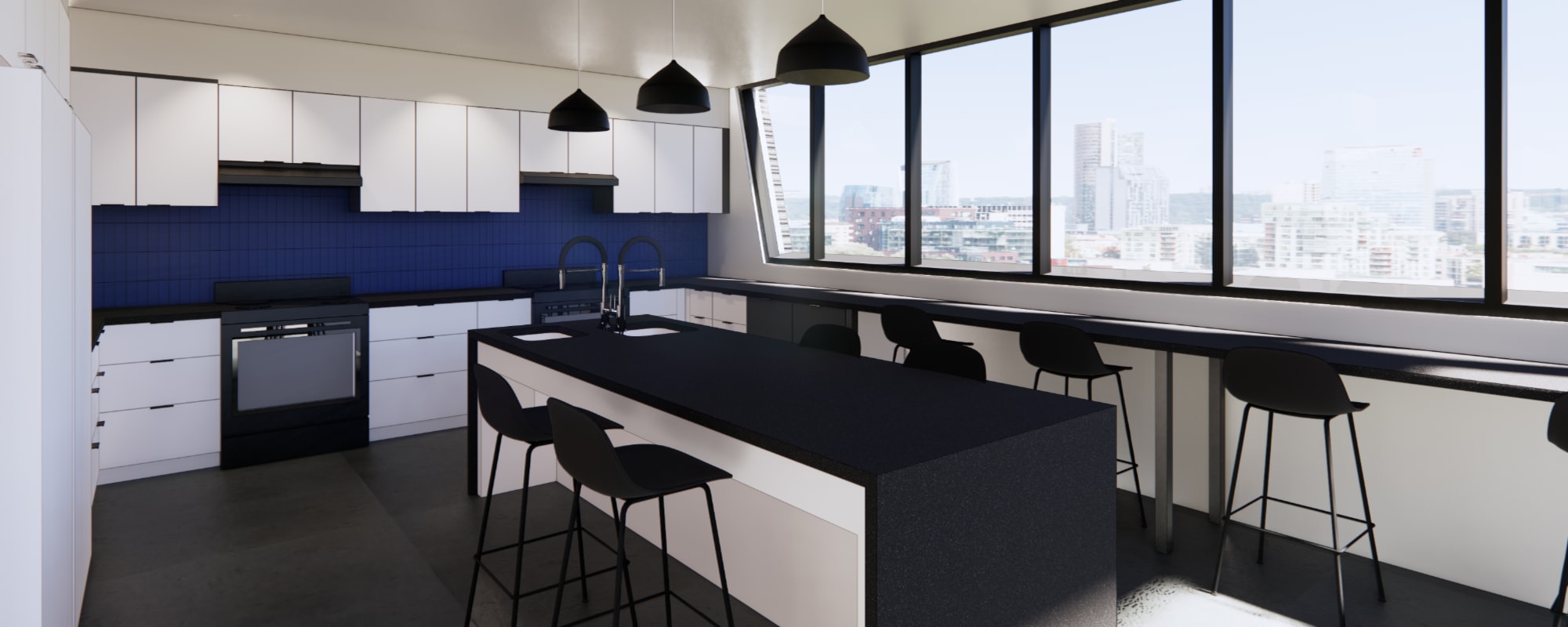 Modern kitchen at Rutledge Flats in Nashville, Tennessee