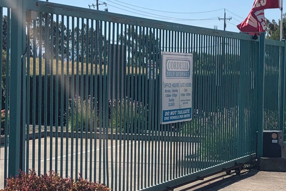 Gated entry of Storage Star Folsom in Folsom, California
