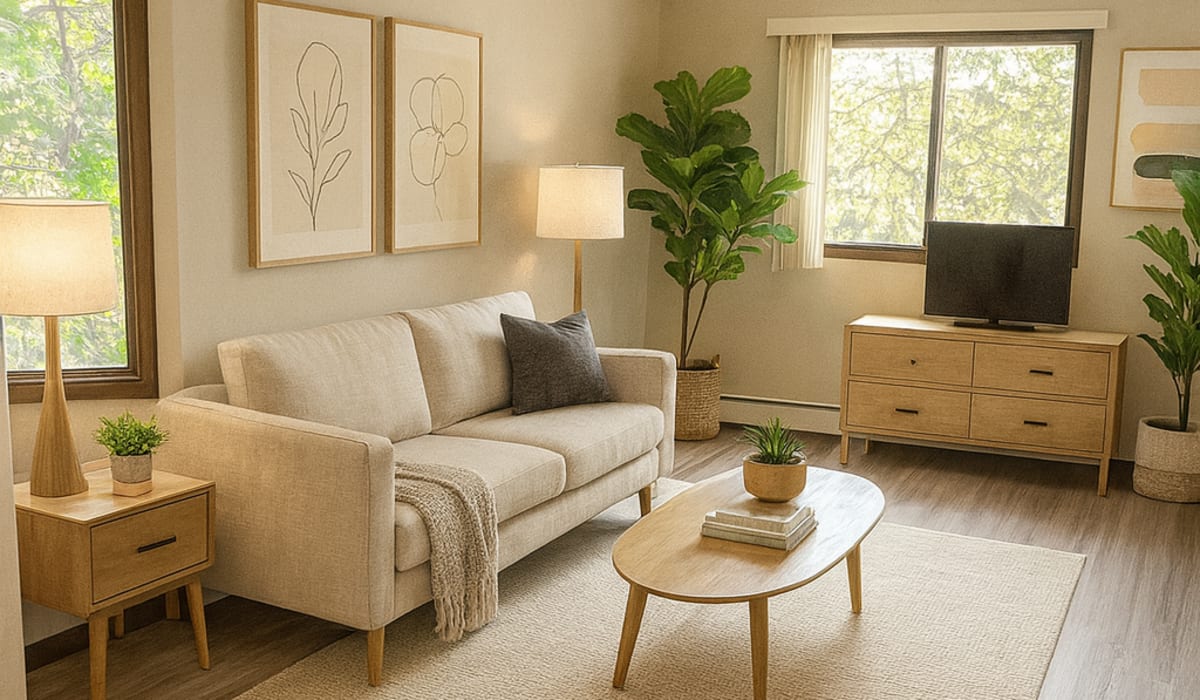 living room at Cedars of Edina in Edina, Minnesota