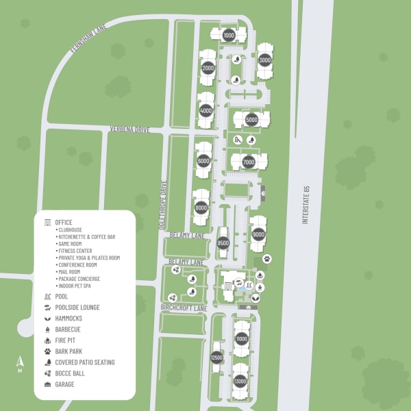 Site map for Mandolin at Stream Valley in Franklin, Tennessee