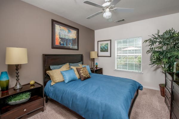 Naturally well-lit bedroom at Sunrise Canyon in Universal City, Texas