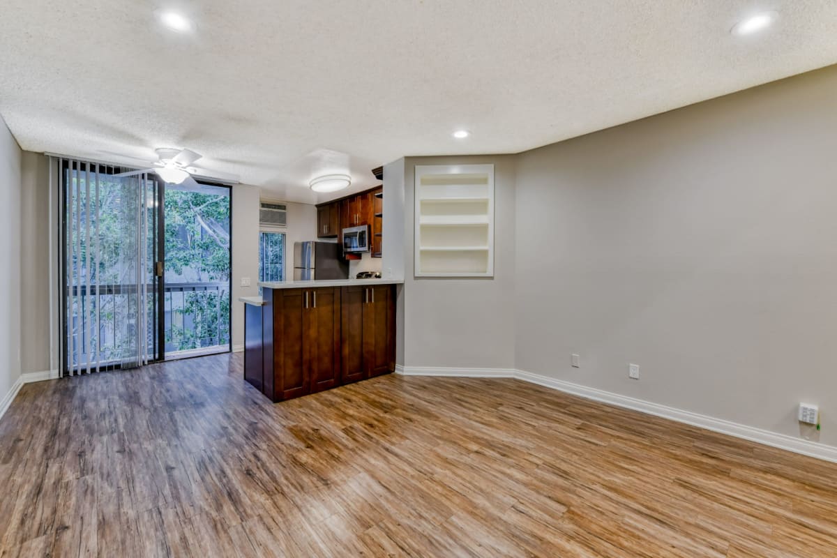 Apartment with wood style floor at Villa Esther, West Hollywood, California