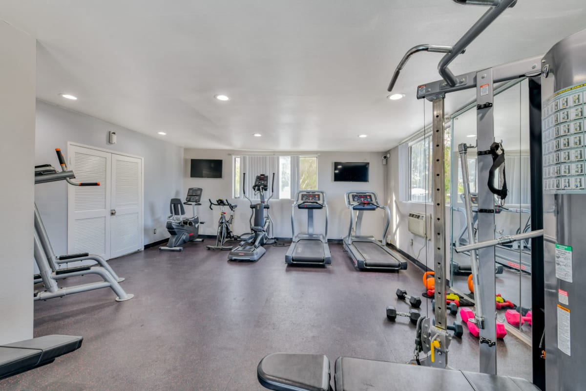 Fitness center at Villa Esther, West Hollywood, California