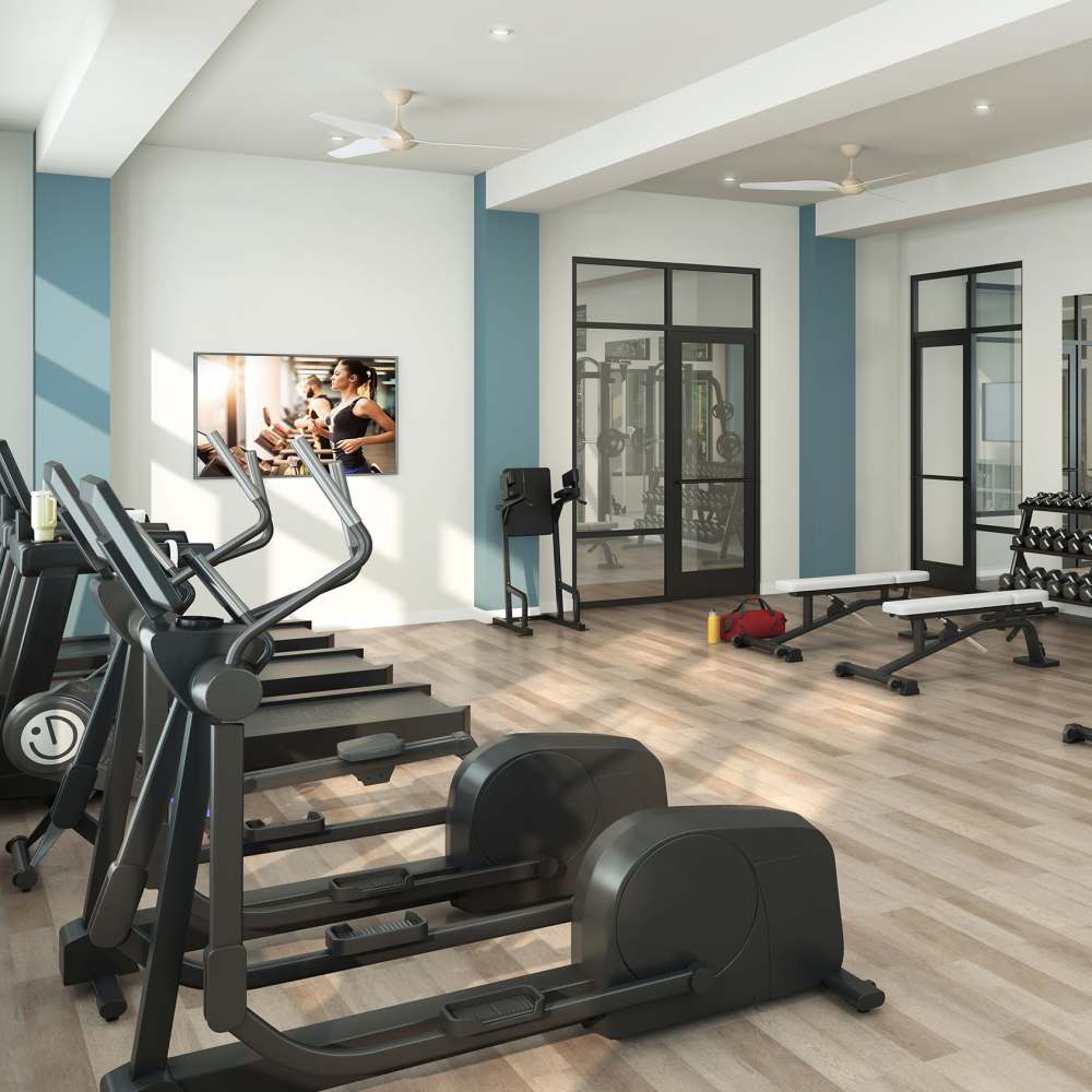 Cardio equipment in fitness center at Avonlea Springs in Canton, Georgia