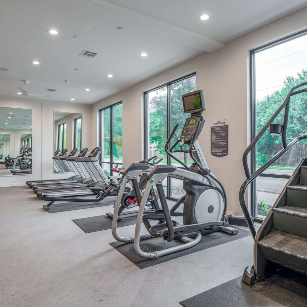 Fitness center at Luxia Swiss Avenue, Dallas, Texas