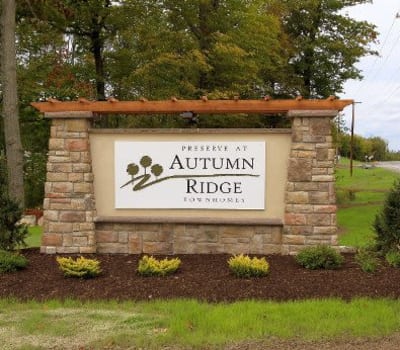 Preserve at Autumn Ridge signage in Watertown, NY