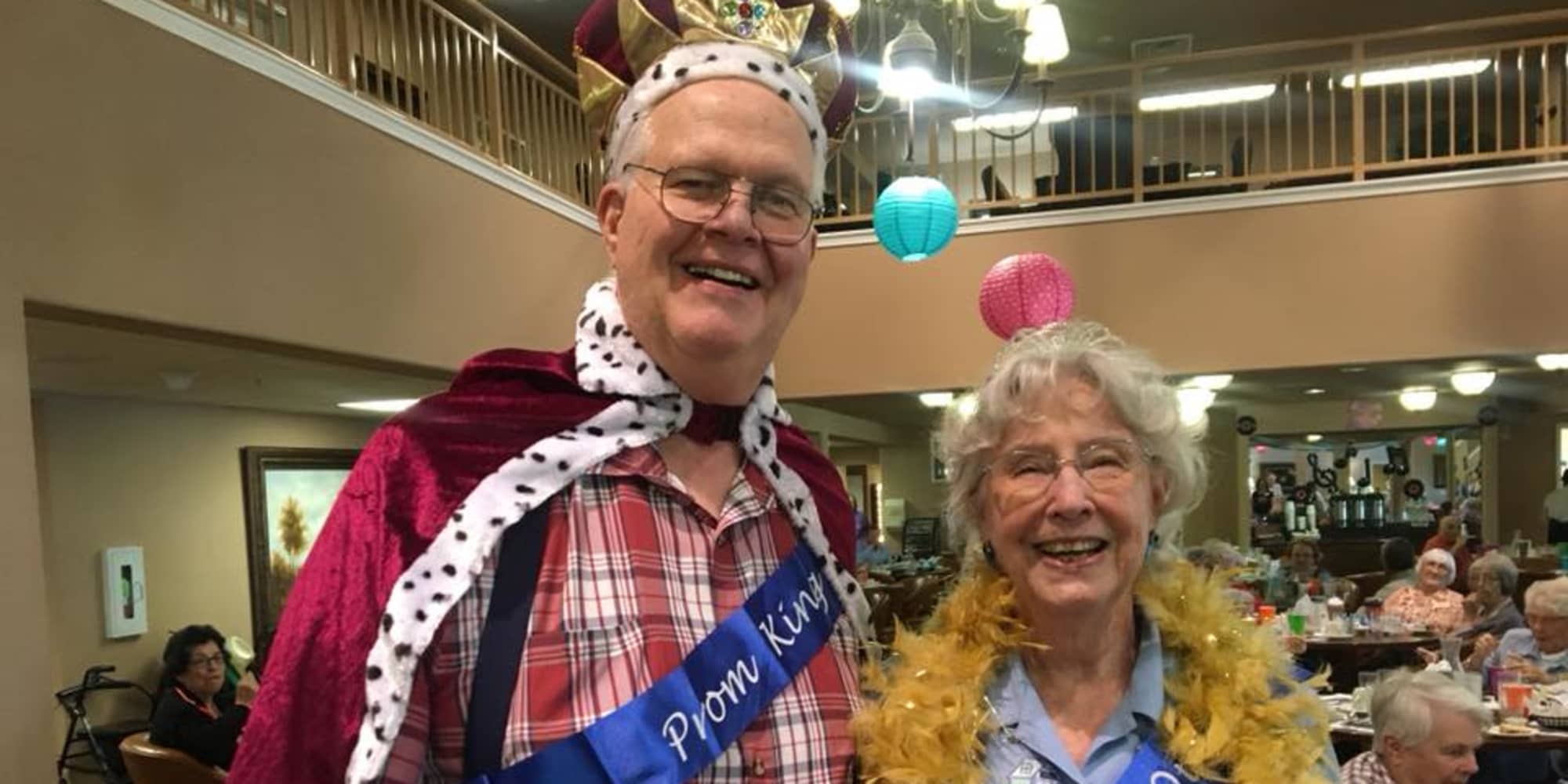 Prom king and queen at Providence Meadows Gracious Retirement Living in Charlotte, North Carolina