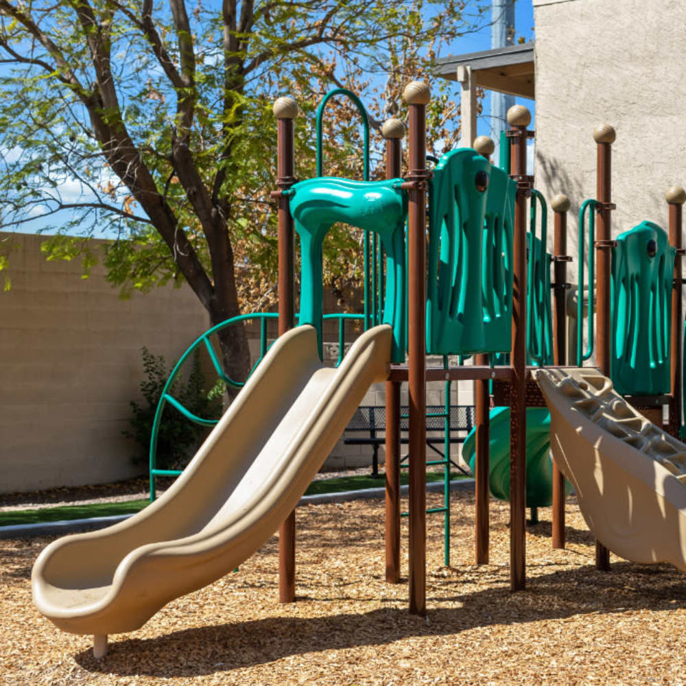 An onsite children's playground at 1408 Casitas at Palm Valley in Avondale, Arizona