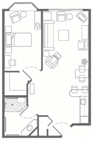 Assisted Living One Bedroom at Hillcrest of Loveland in Loveland, Colorado