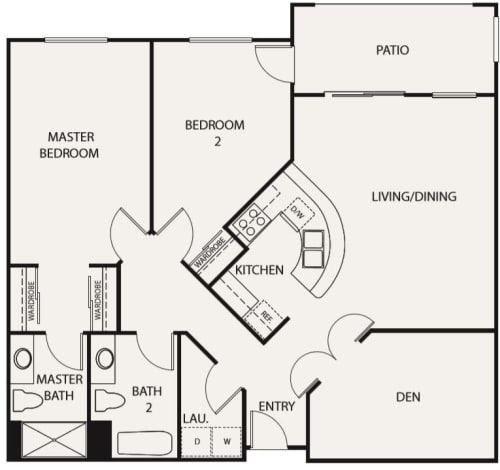 Independent Living Two Bedroom Plus Den III at Tuscany at McCormick Ranch in Scottsdale, Arizona