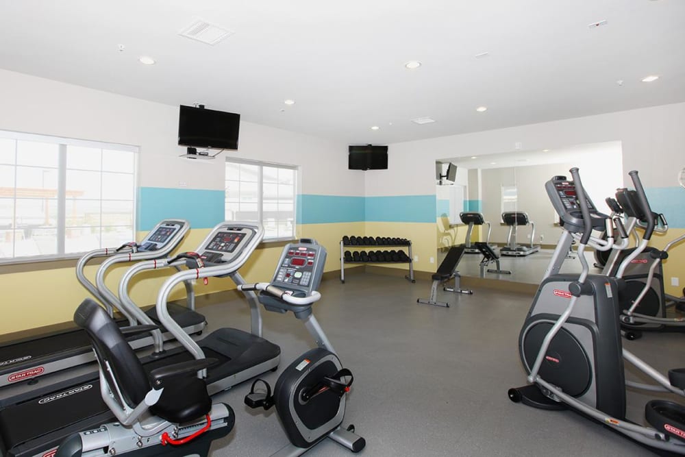 Fully equipped fitness center at Outlook Ridge in Pueblo, Colorado