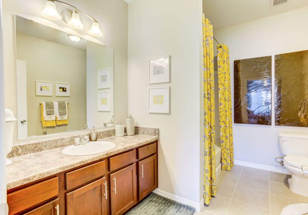 Large vanity bathroom at Amberton at Stonewater in Cary, North Carolina