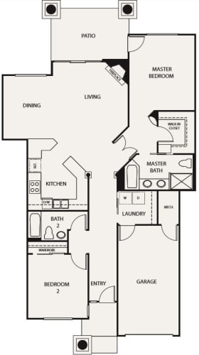 Independent Living Villa Two Bedroom III at Tuscany at McCormick Ranch in Scottsdale, Arizona