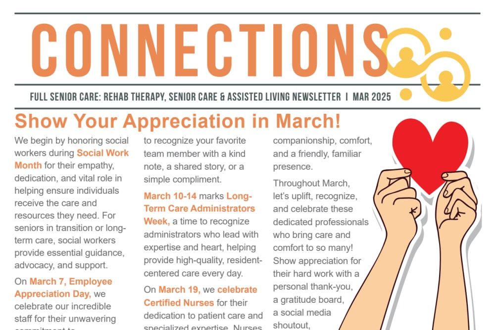 March 2025 Newsletter at Montello Care Center in Montello, Wisconsin