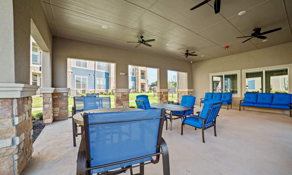 Patio with sitting area at Brook Hollow in Wichita Falls, Texas