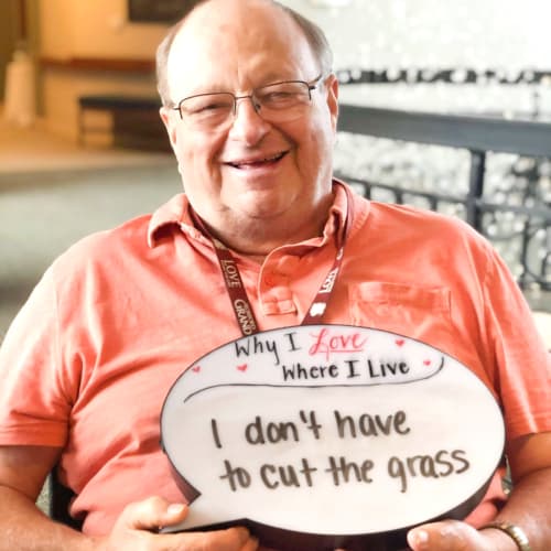 Smiling gentleman at Oxford Senior Living in Wichita, Kansas