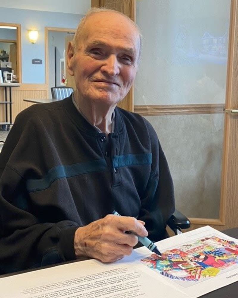 Resident coloring at Apple Creek Place in Appleton, Wisconsin