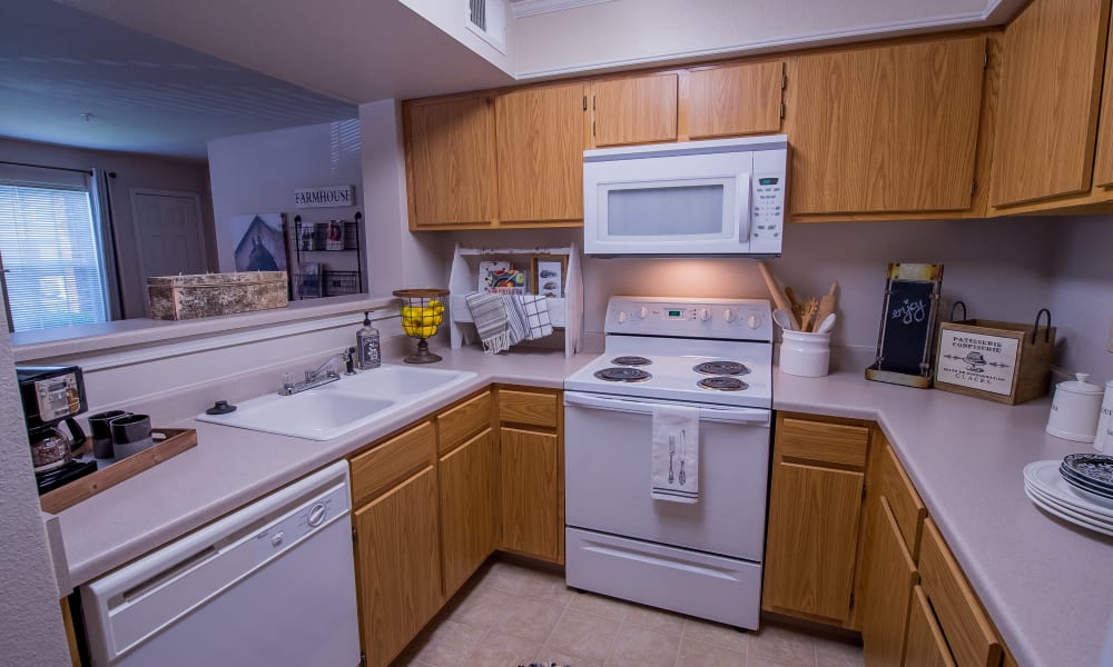 Kitchen at The Remington Apartments in Wichita, Kansas