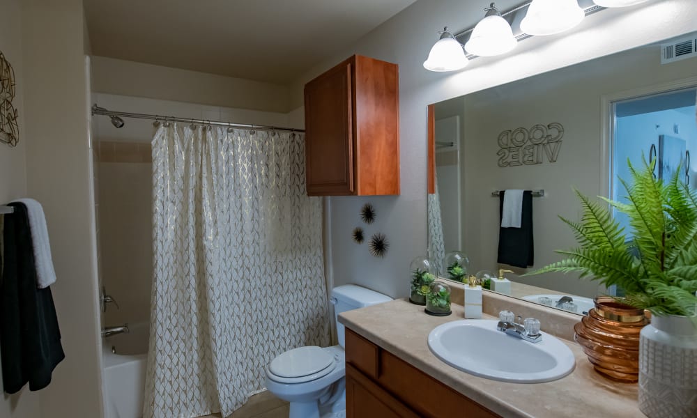 Bathroom at Nickel Creek Apartments in Tulsa, Oklahoma