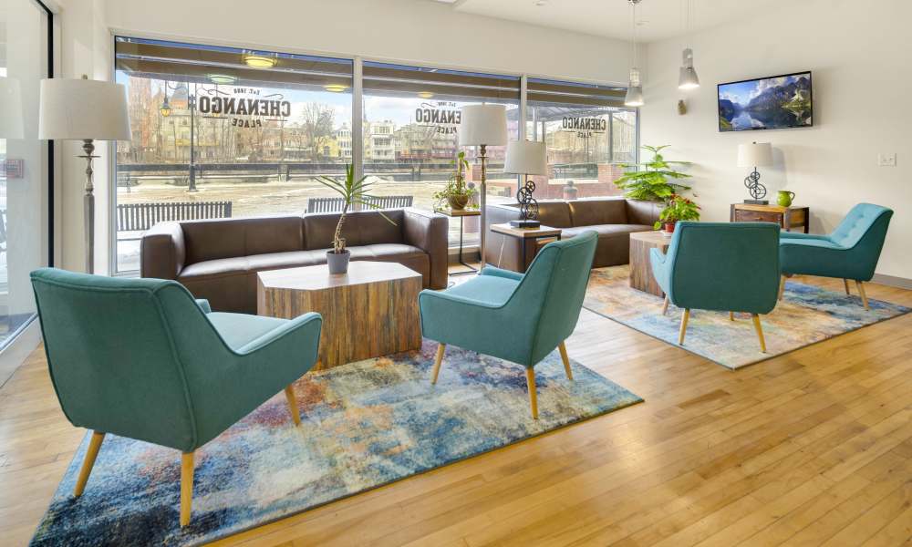 Resident lounge at Chenango Place in Binghamton, New York