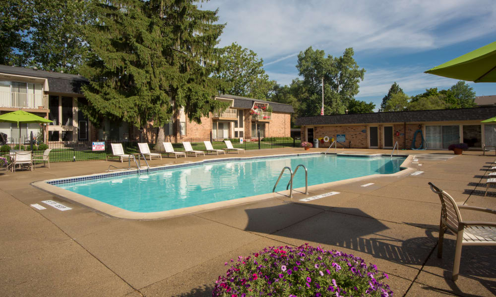 Swimming pool at Kensington Manor Apartments in Farmington, Michigan