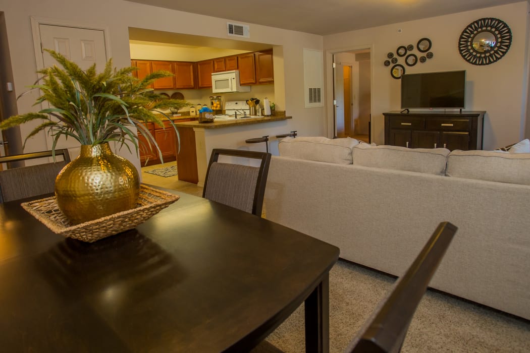 Dining table at Nickel Creek Apartments in Tulsa, Oklahoma