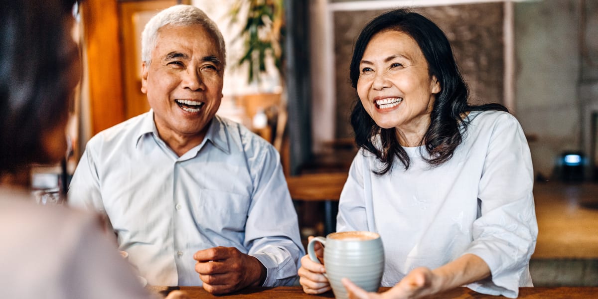 Residents enjoying a cup of coffee near Marquis on Memorial in Houston, Texas