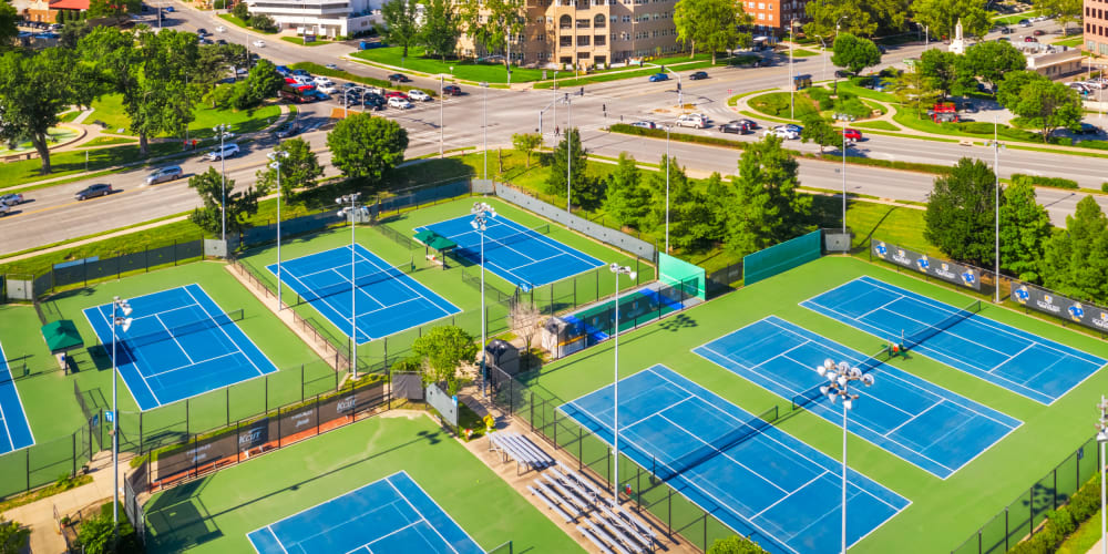 Outdoor tennis courts at Anthology of The Plaza in Kansas City, Missouri