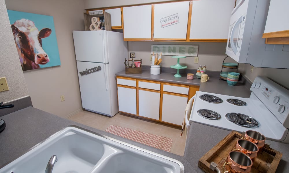 Kitchen at Crown Chase Apartments in Wichita, Kansas