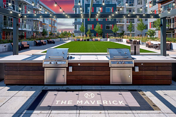 BBQ at night at The Maverick in Burien, WA