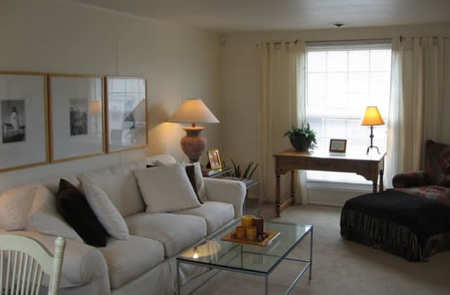 Living Room at Saddle Club Townhomes in Liverpool