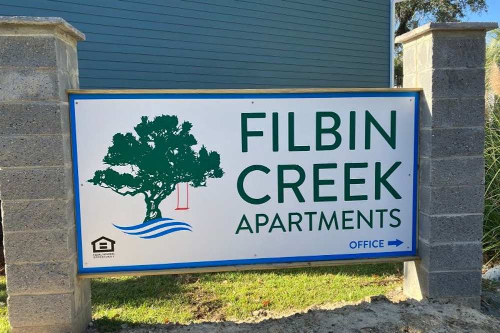 Community signage at Filbin Creek in North Charleston, South Carolina