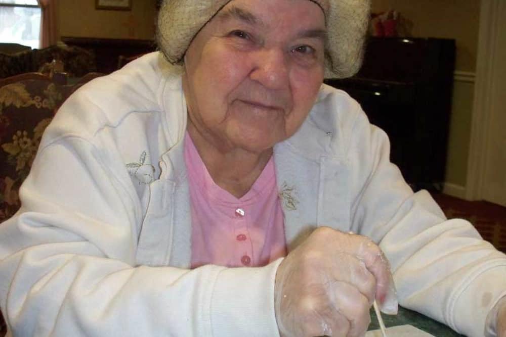 Resident doing an art project at Heritage Hill Senior Community in Weatherly, Pennsylvania