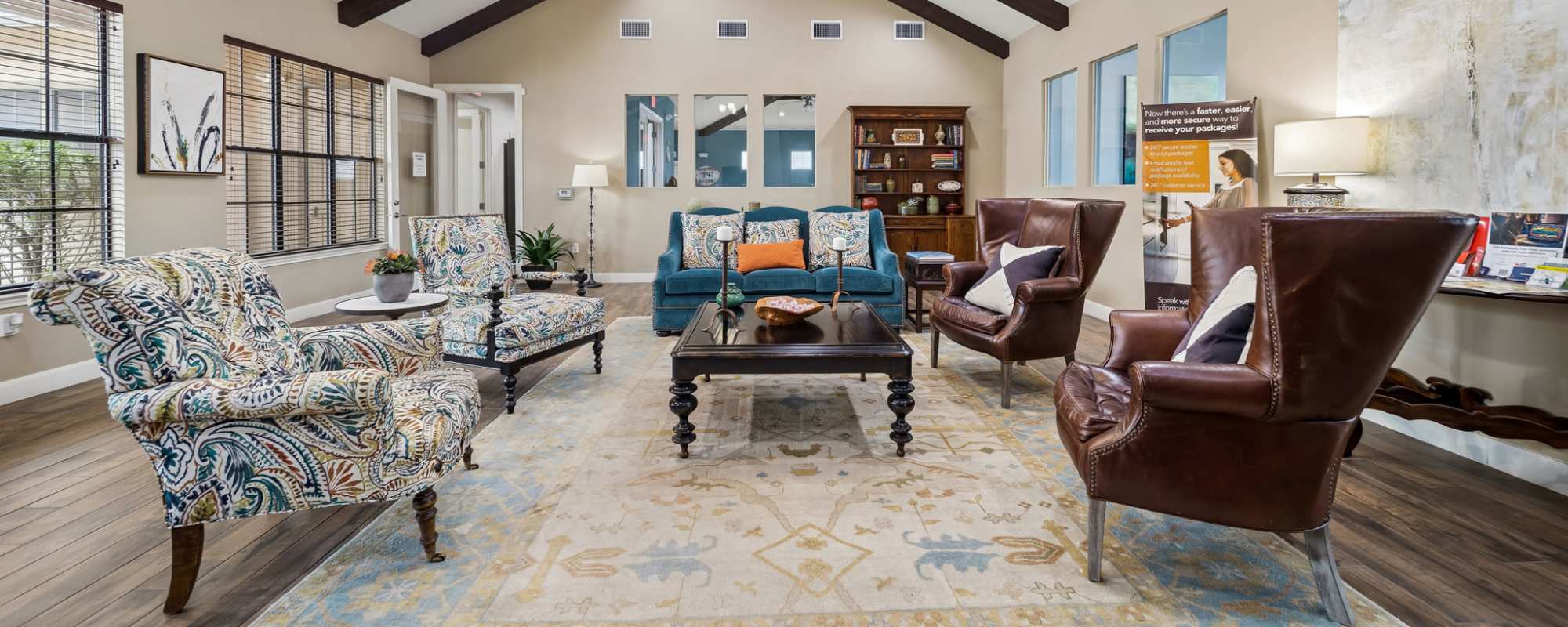 Clubhouse seating area at Vistas at Red Creek in San Angelo, Texas