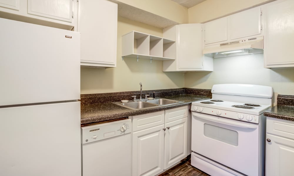 Fully equipped kitchen at Riverstone Apartments in Bryan, Texas