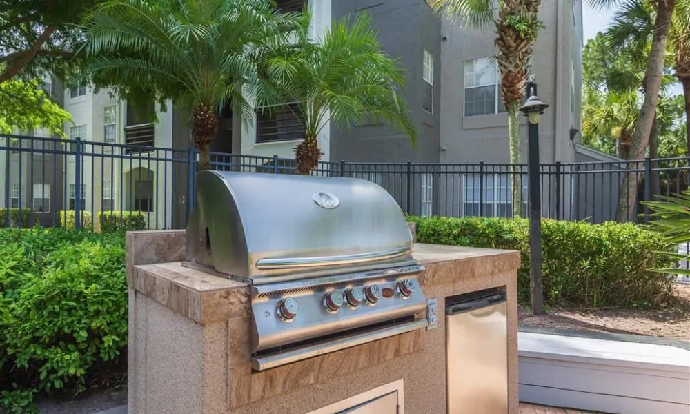 An outdoor grill for residents at The Granite at Porpoise Bay in Daytona Beach, Florida