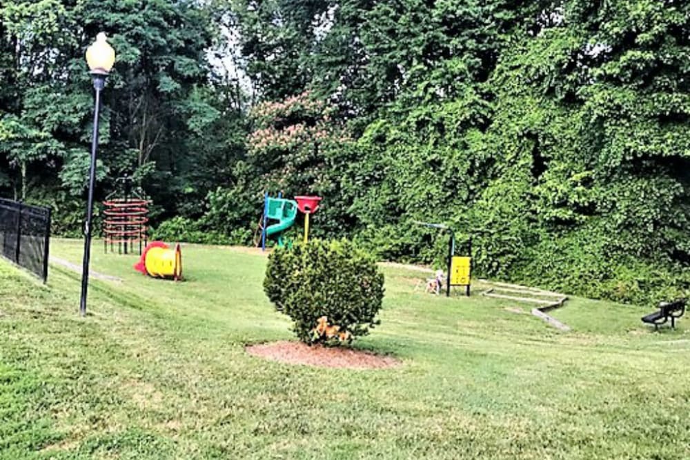 Playground area and lawn at Creekside Village in Alexandria, Virginia