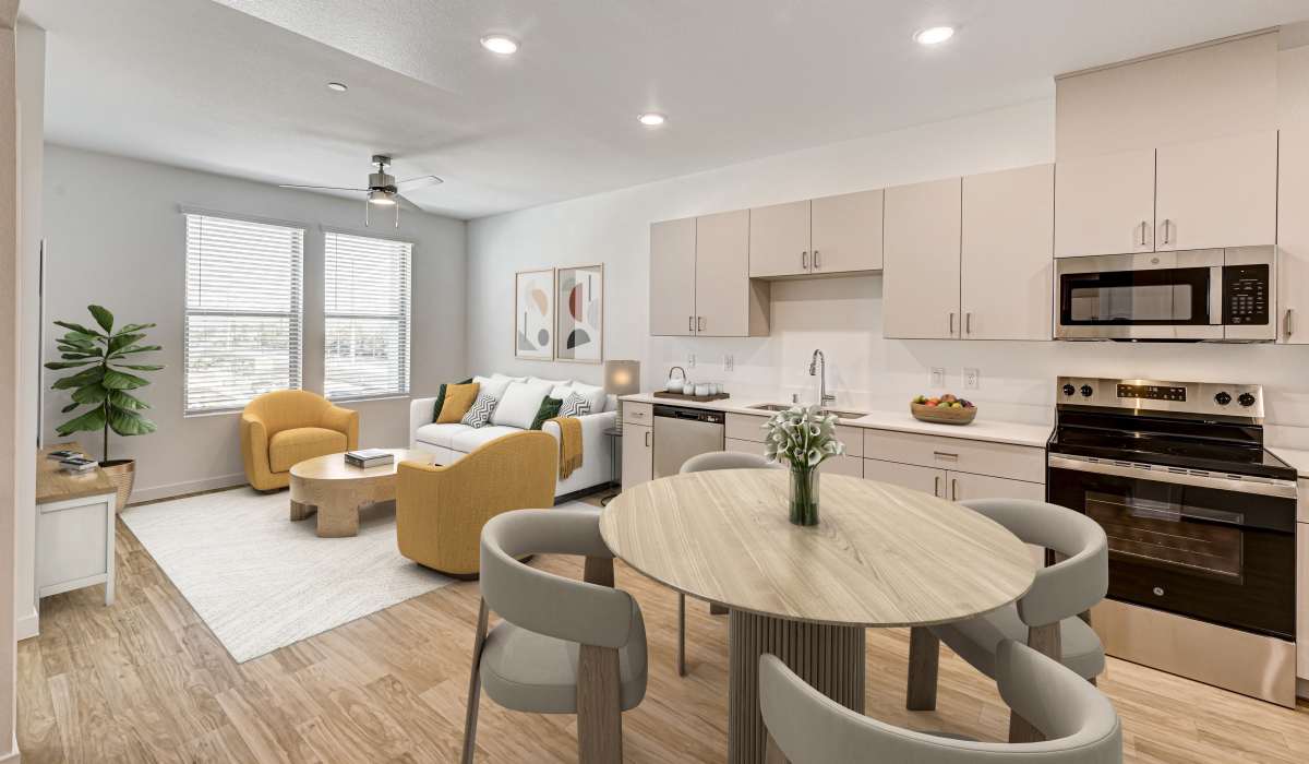 Stainless-steel appliances in modern kitchen at Heirloom at Torrey Pines in Las Vegas, Nevada
