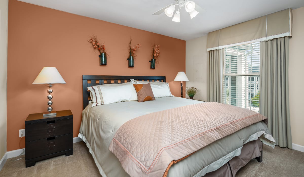 Bedroom at Columbus Station Apartments at Town Center, Virginia Beach, Virginia