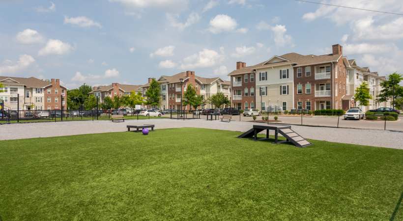 Dog park at The Banks at West Fork in Murfreesboro, Tennessee