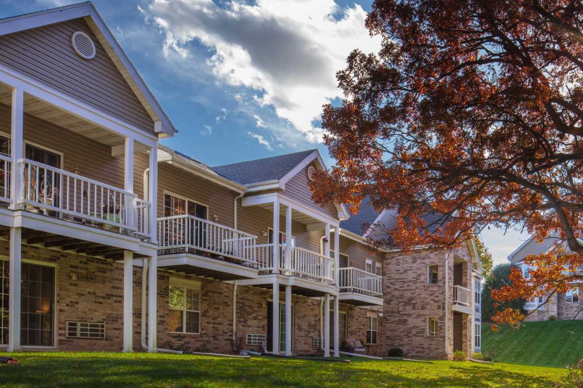 Private balcony at Quail Run in Middleton, Wisconsin