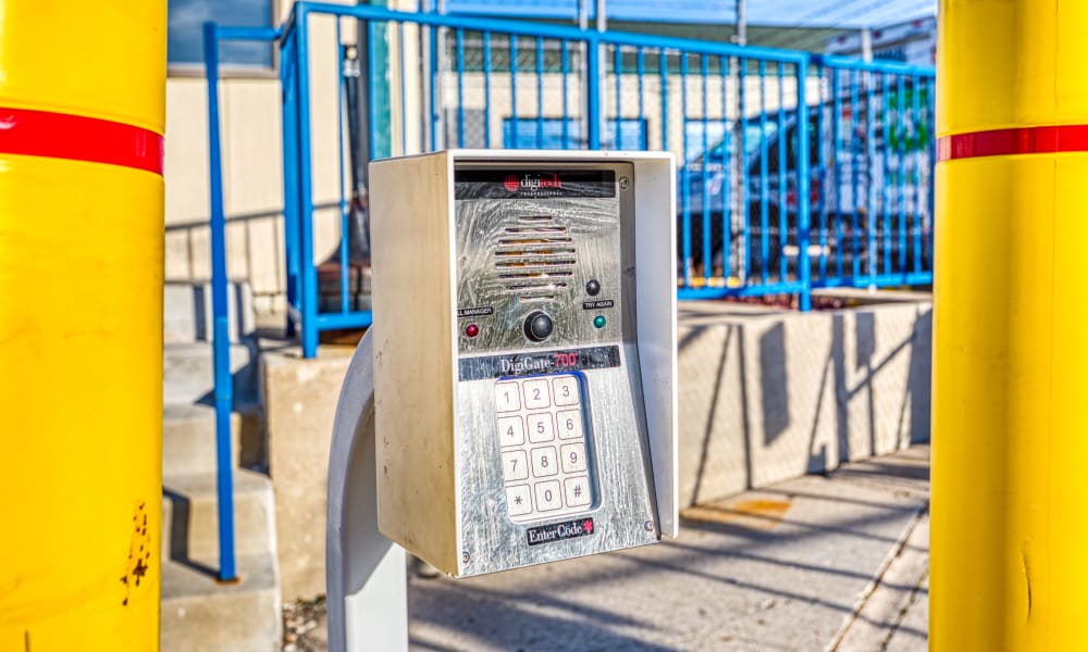 Keypad for gated entry at Devon Self Storage in Milwaukee, Wisconsin