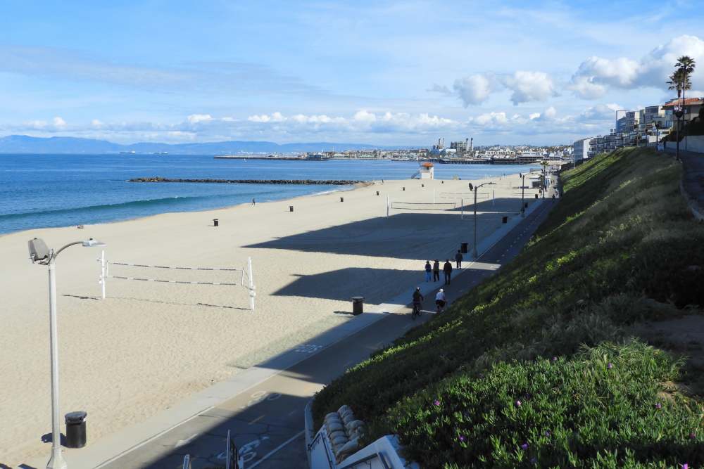 Beach volleyball court near at Esplanade in Redondo Beach, California