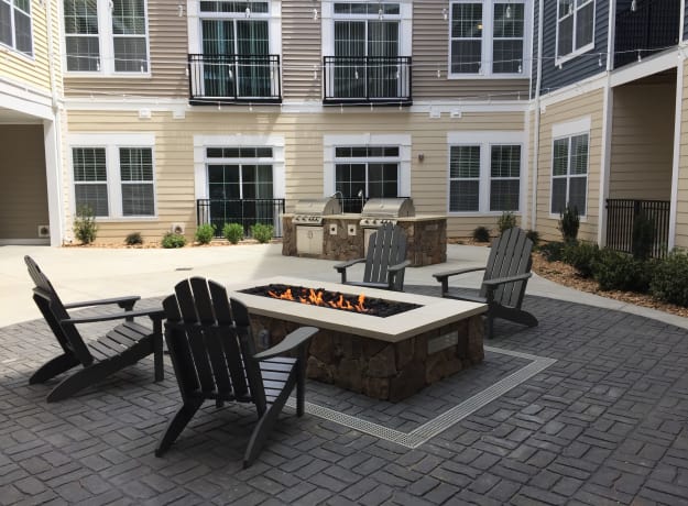 Fire pit at Nexus Luxury Apartments in Virginia Beach, Virginia